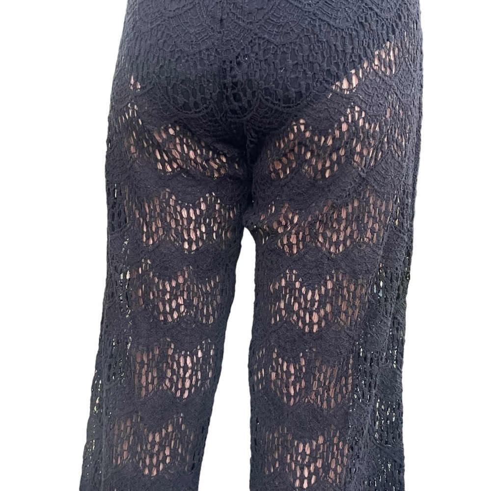 Soft Surroundings Crochet Lace Open Knit Black Pants Sz: S Petite Boho Coastal - Picture 5 of 12